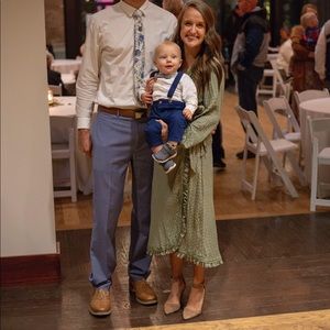 sage green wrap dress